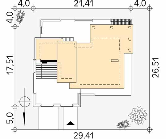 Projekt domu Oaza - usytuowanie na działce