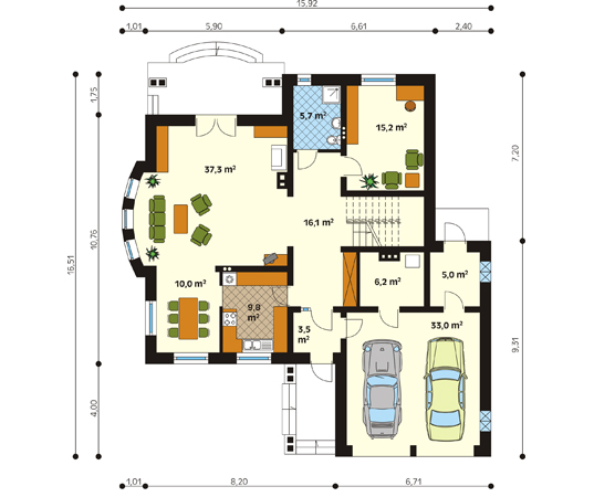 Projekt domu Ocean - rzut parteru
