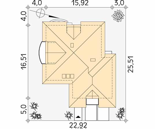 Projekt domu Ocean - usytuowanie na działce