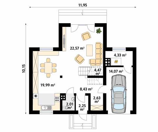 Projekt domu Olaf - rzut parteru