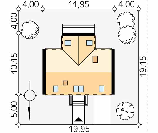 Projekt domu Olaf - usytuowanie na działce