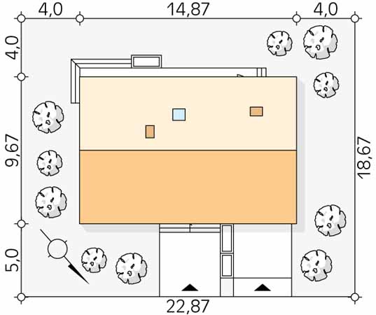 Projekt domu Olcha - usytuowanie na działce