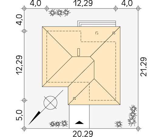 Projekt domu Omega - usytuowanie na działce