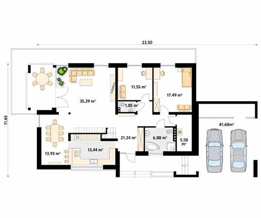 Projekt domu Onyks - rzut parteru