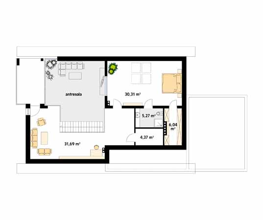 Projekt domu Onyks - rzut poddasza