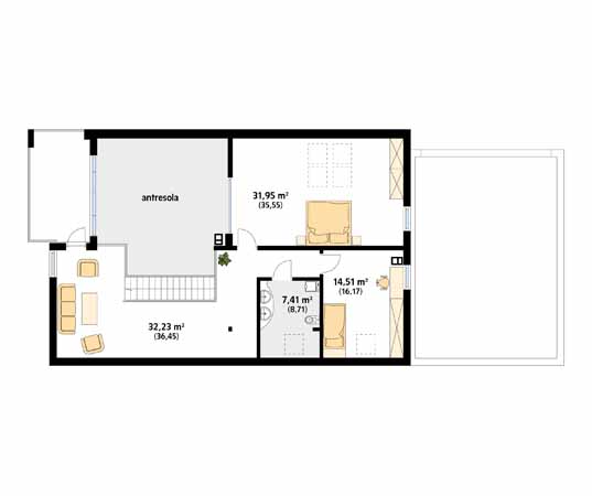 Projekt domu Onyks 3 - rzut poddasza