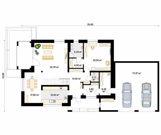 Projekt domu Onyks 4 - rzut parteru