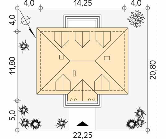 Projekt domu Opus - usytuowanie na działce