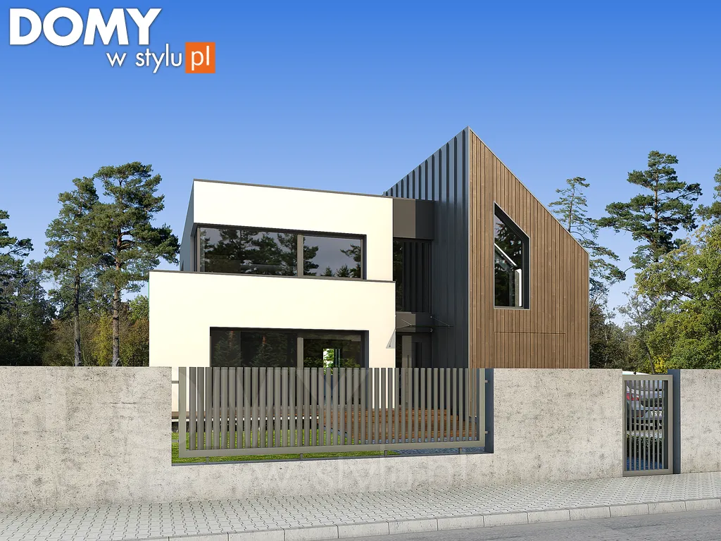 Nowoczesny projekt domu z poddaszem Orbita - wizualizacja frontowa