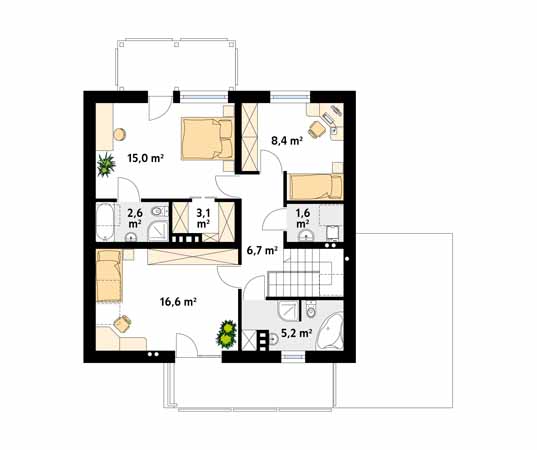 Projekt domu Orion - rzut poddasza