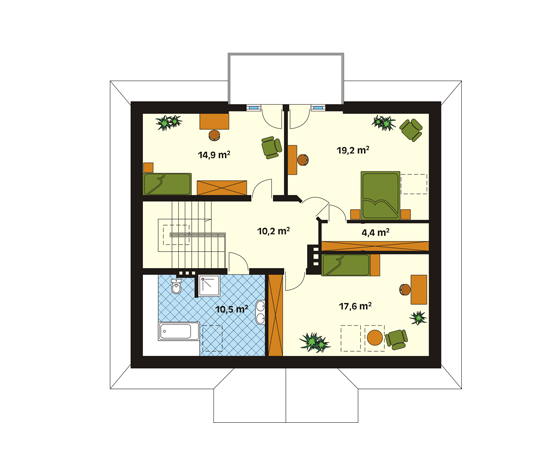 Projekt domu Orkan - rzut poddasza
