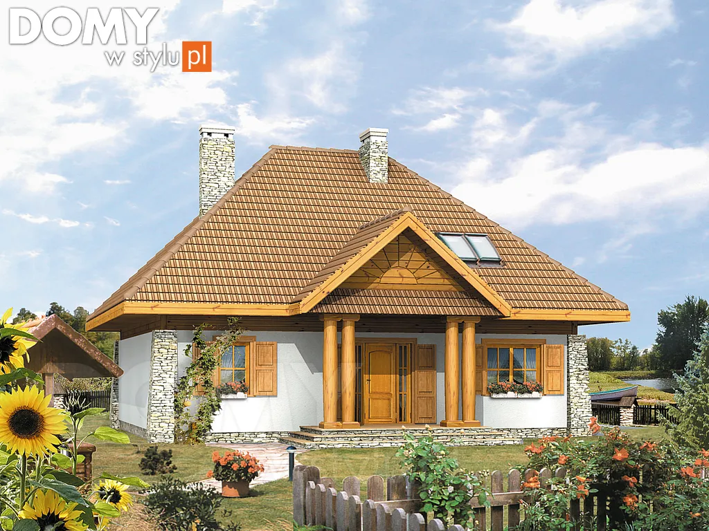Projekt domu z poddaszem Orkan - wizualizacja frontowa