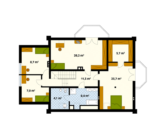 Projekt domu Orkan 2 - rzut poddasza