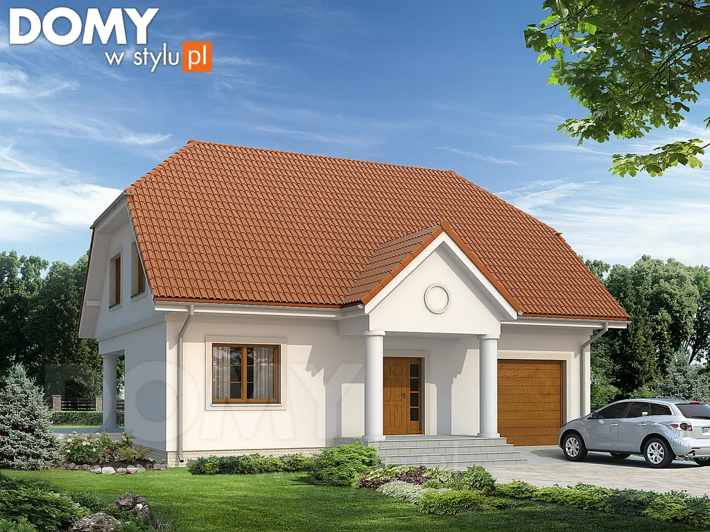 Projekt domu z poddaszem Orlik - wizualizacja frontowa