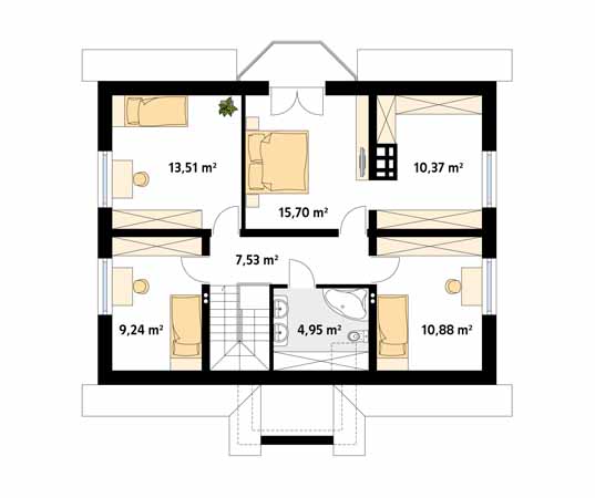 Projekt domu Orlik 2 - rzut poddasza