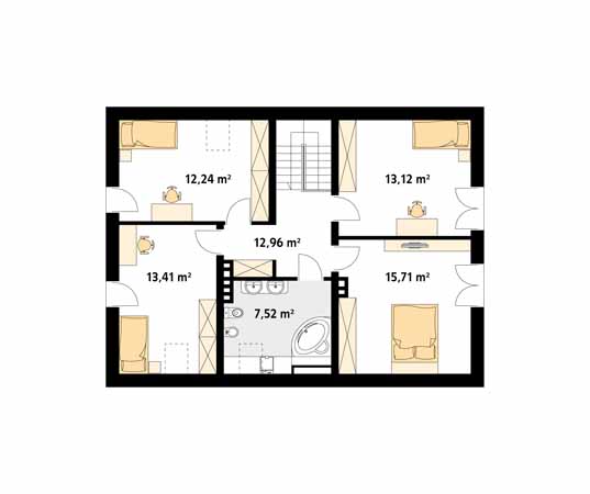 Projekt domu Orzech - rzut poddasza