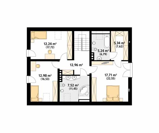 Projekt domu Orzech 2 - rzut poddasza
