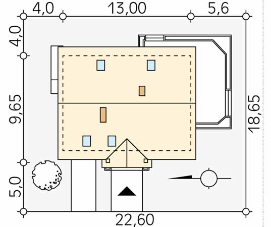 Projekt domu Orzech 2 - usytuowanie na działce