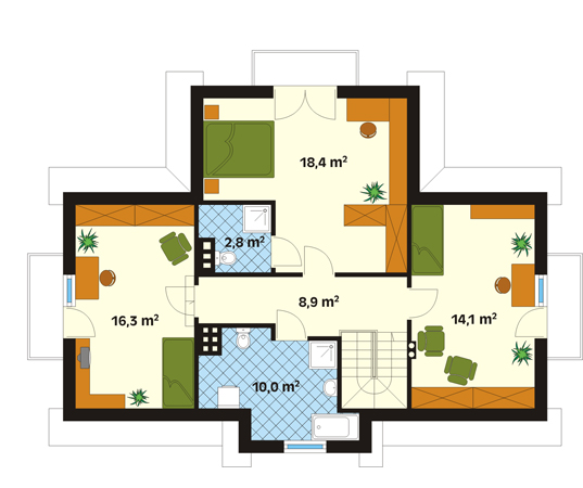 Projekt domu Parys - rzut poddasza