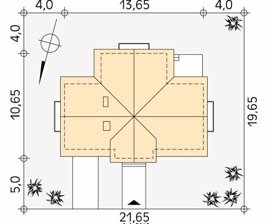 Projekt domu Parys - usytuowanie na działce