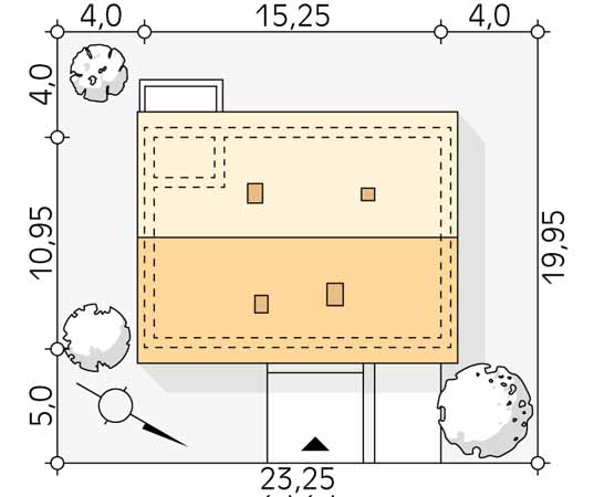 Projekt domu Pasja - usytuowanie na działce