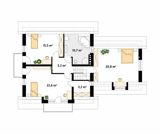 Projekt domu Perełka - rzut poddasza
