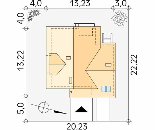 Projekt domu Perkoz - usytuowanie na działce