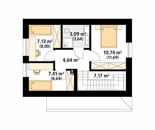 Projekt domu Pestka - rzut poddasza