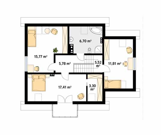Projekt domu Pik dr-S - rzut poddasza