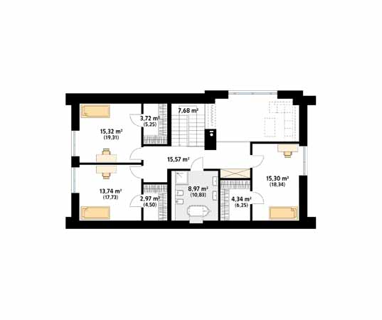 Projekt domu Piko - rzut poddasza