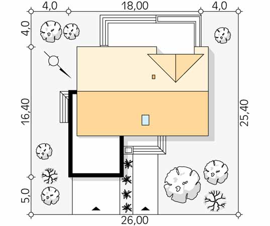 Projekt domu Piko - usytuowanie na działce