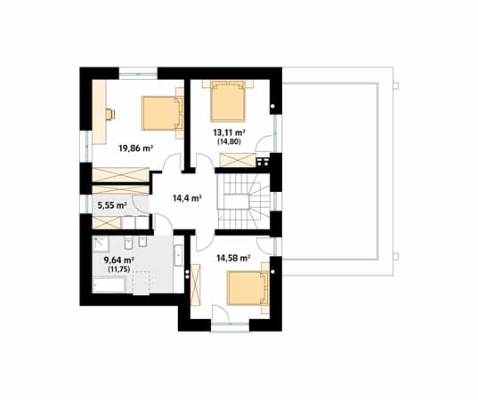 Projekt domu Pinia 3 - rzut poddasza