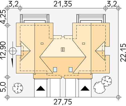Projekt domu Piryt - usytuowanie na działce