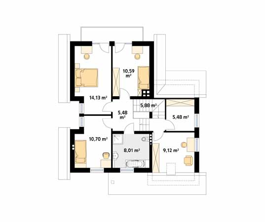 Projekt domu Piryt 2 - rzut poddasza