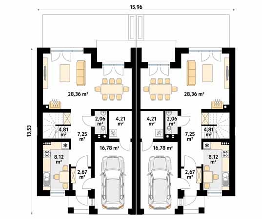 Projekt domu Pistacjowy - rzut parteru