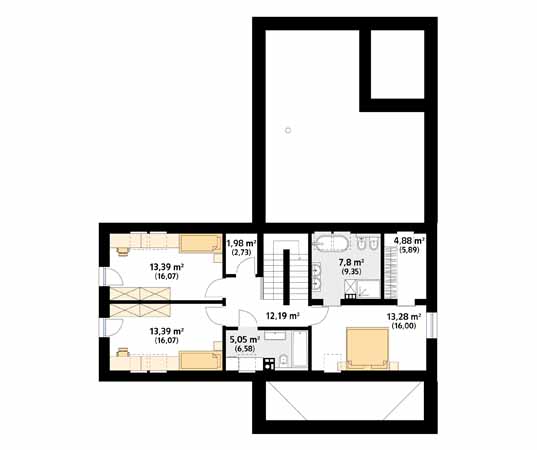 Projekt domu Platan - rzut poddasza