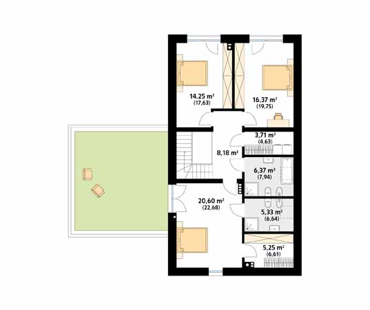 Projekt domu Platan 2 - rzut poddasza