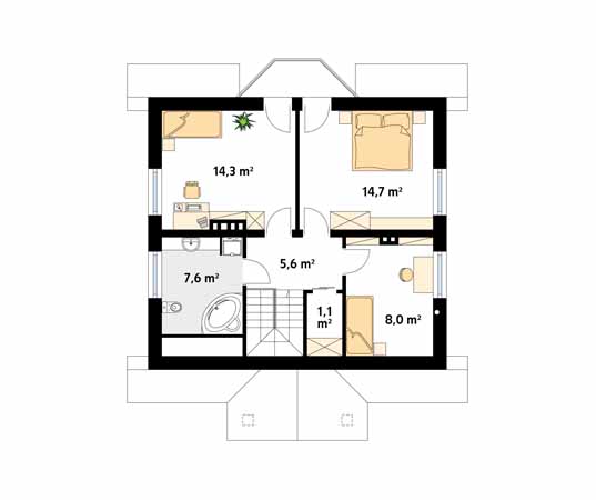 Projekt domu Pliszka 2 - rzut poddasza
