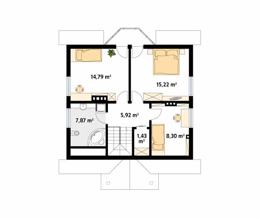 Projekt domu Pliszka 2 dr-T - rzut poddasza