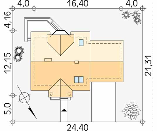 Projekt domu Pliszka 3 - usytuowanie na działce