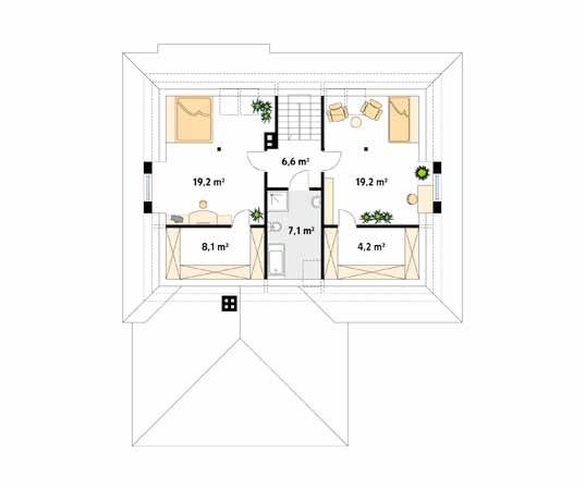 Projekt domu Poemat 2 - rzut poddasza