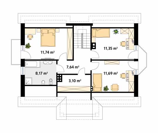 Projekt domu Poemat 3 - rzut poddasza