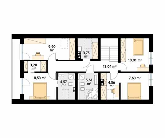 Projekt domu Pogodny - rzut poddasza