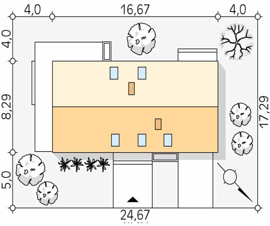 Projekt domu Pogodny - usytuowanie na działce