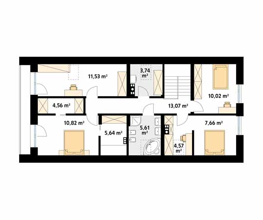 Projekt domu Pogodny 2 - rzut poddasza