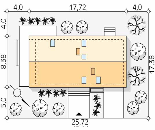 Projekt domu Pogodny 2 - usytuowanie na działce