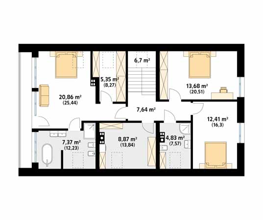 Projekt domu Pogodny 3 - rzut poddasza