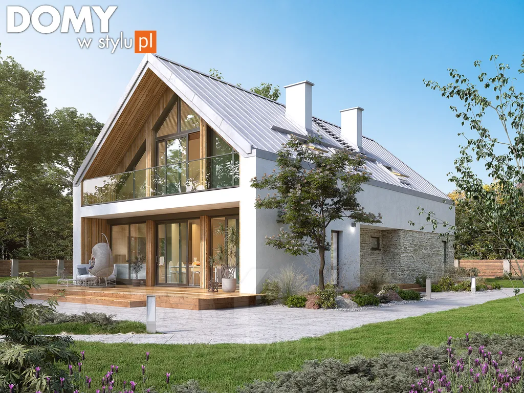 Nowoczesny projekt domu z poddaszem Pogodny 3 - wizualizacja frontowa