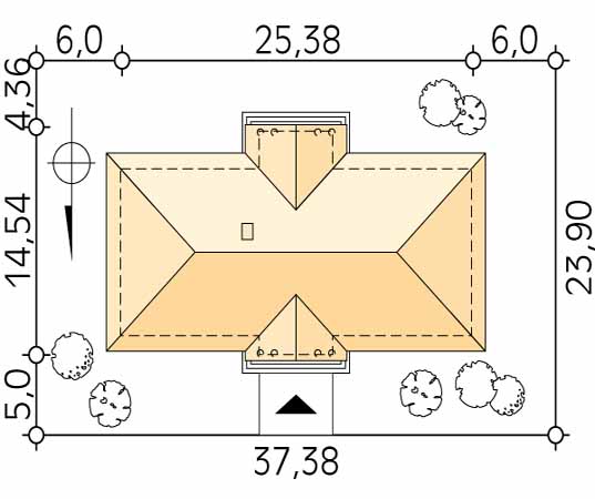 Projekt domu Polana dr-S - usytuowanie na działce