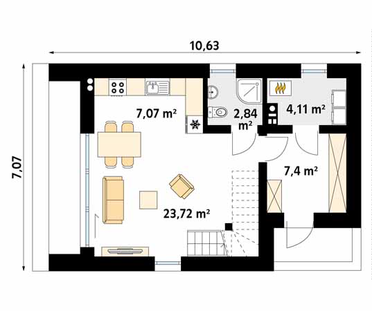 Projekt domu Porfir 2 - rzut parteru